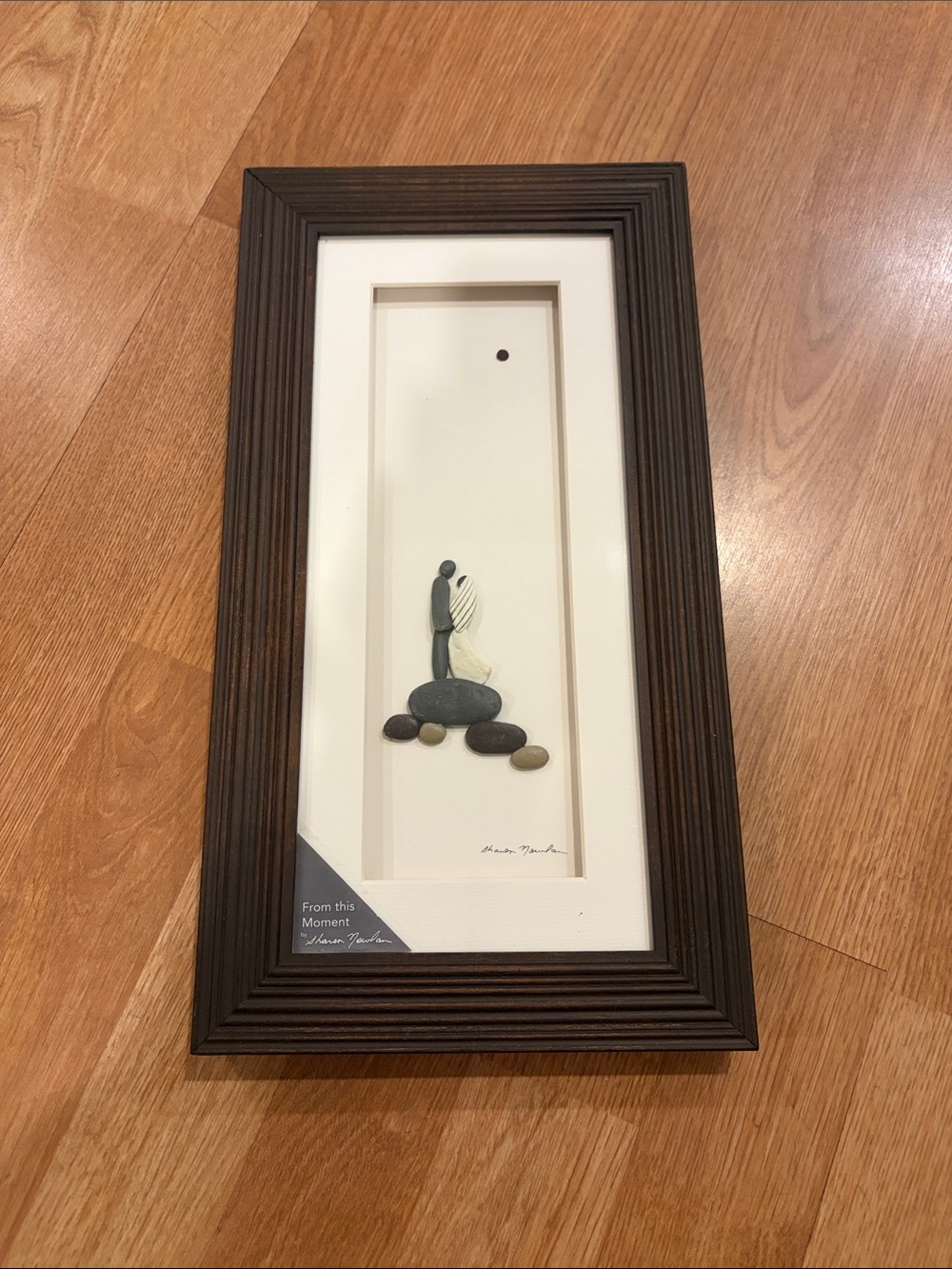 “From This Moment” Wedding Pebble Art Shadow Box - NWT